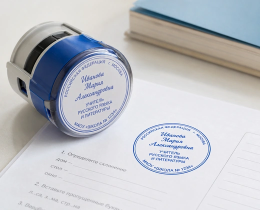Печать преподавателя с указанием предмета