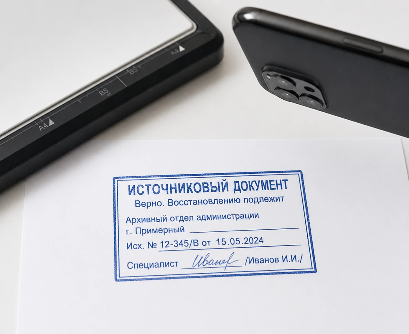 Пример подходящего скана оттиска для восстановления печати