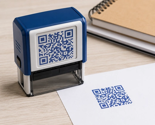 Квадратный штамп с QR-кодом