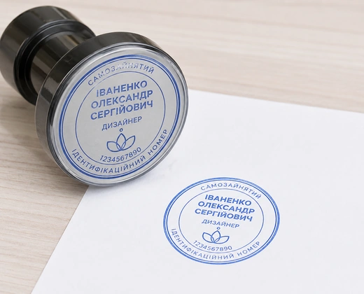 Печать самозанятого с логотипом