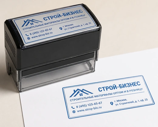 Рекламный штамп с фирменной информацией